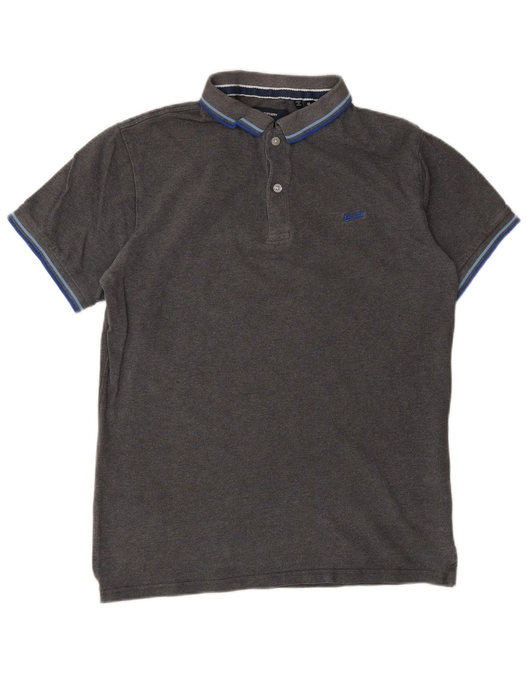 Superdry Herren-Poloshirt aus mittelgrauer Baumwolle