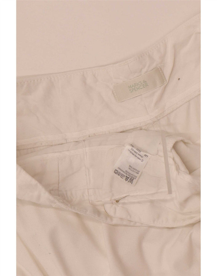 Marks & Spencer Damen gerade geschnittene Hose UK 12 Medium W30 L24 Weiß