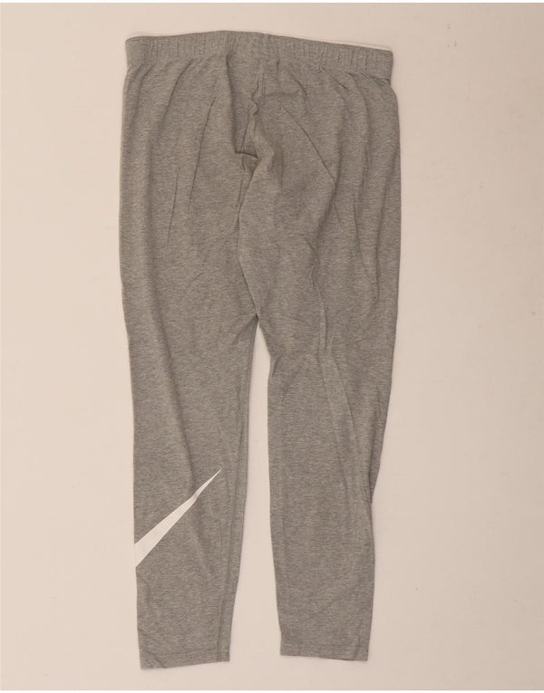 Nike Womens Graphic Leggings UK 14 Große grau gefleckte Baumwolle