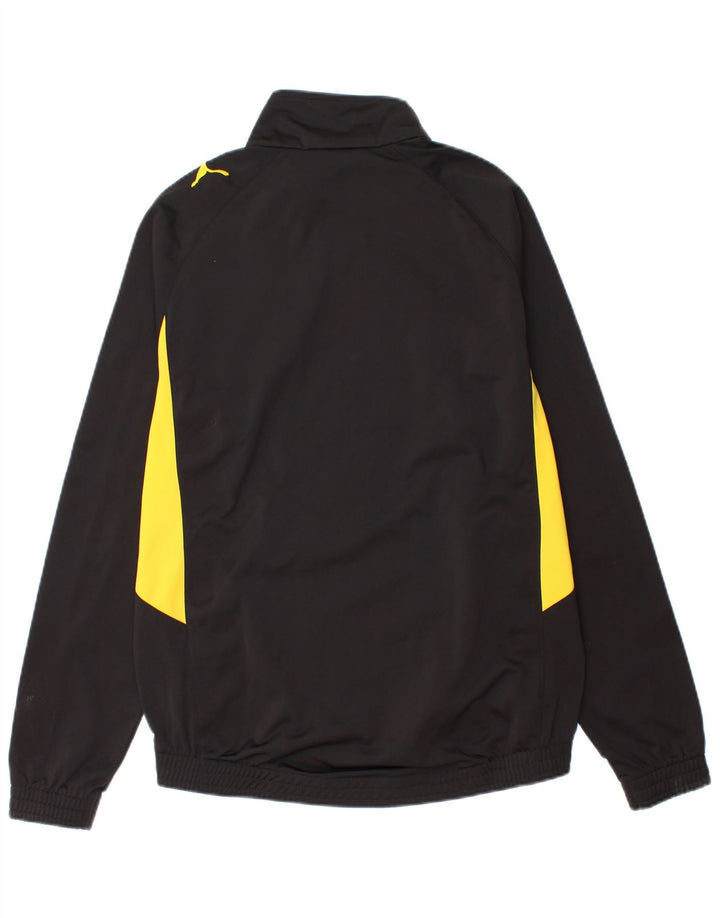 Puma Herren-Trainingsanzugoberteil mit Grafik, Größe S, Schwarz, Farbblock-Polyester