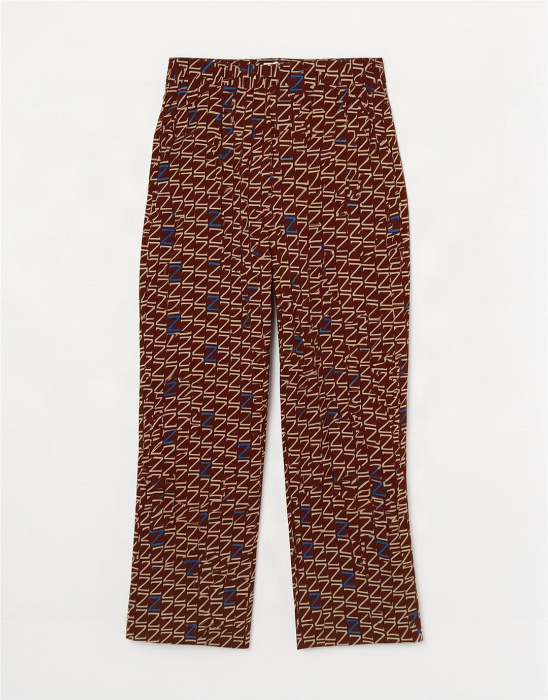 Gerade geschnittene Hose mit grafischem Muster für Damen von Zara, Größe S, W26, L25, Braun, Polyester