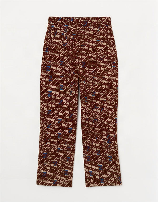 Gerade geschnittene Hose mit grafischem Muster für Damen von Zara, Größe S, W26, L25, Braun, Polyester