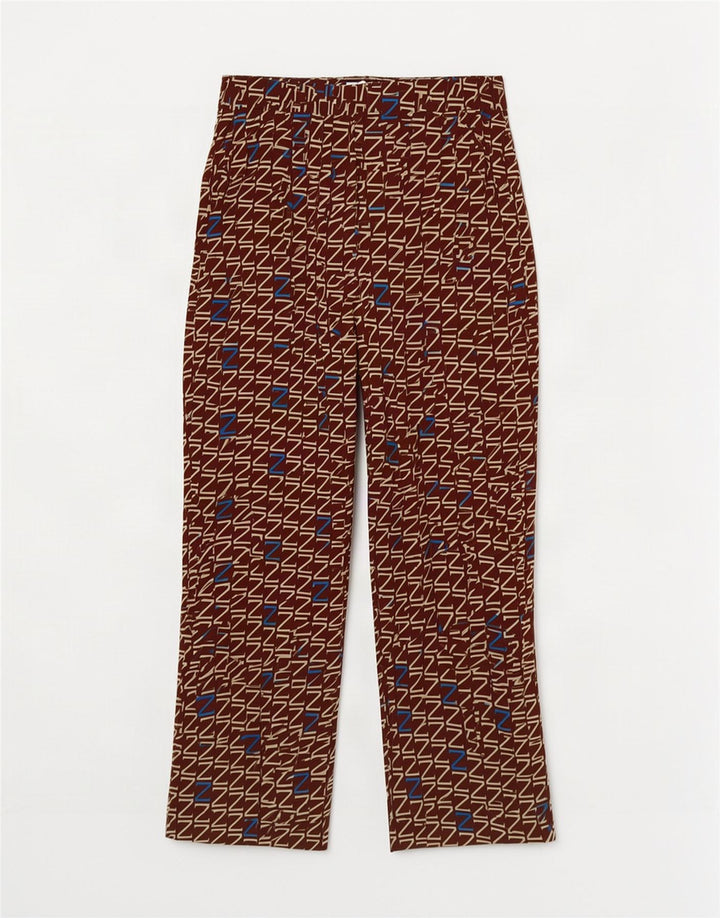 Gerade geschnittene Hose mit grafischem Muster für Damen von Zara, Größe S, W26, L25, Braun, Polyester