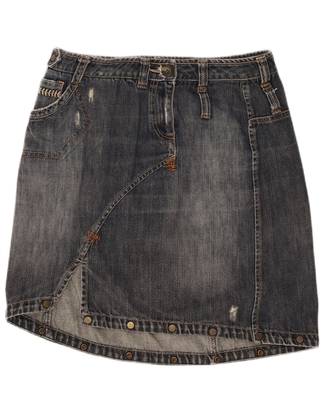Stefanel Damen Jeansrock IT 40 Medium W30 Marineblaue Baumwolle