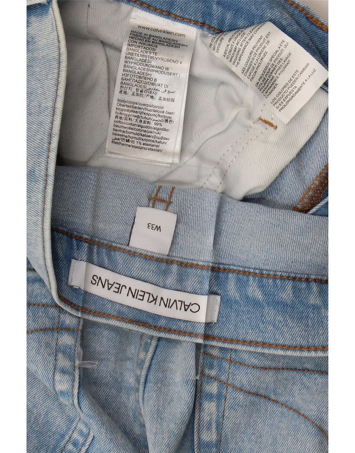 Calvin Klein Herren Jeansshorts W33 mittelblaue Baumwolle