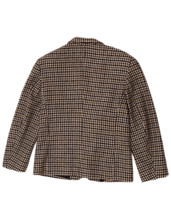 Vintage Damen 2-Knopf-Blazerjacke IT 44 Mittelgrauer Hahnentritt