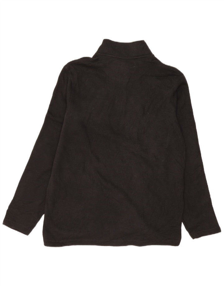 Wrangler Herren-Fleecepullover mit Reißverschluss am Hals, groß, aus schwarzem Polyester