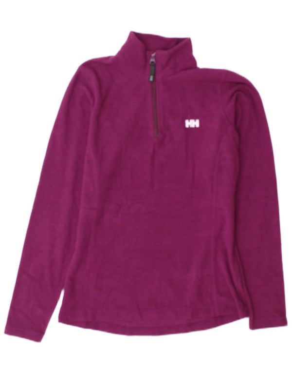 Helly Hansen Womens Zip Neck Fleece Jumper UK 14 Medium Purple Polyester