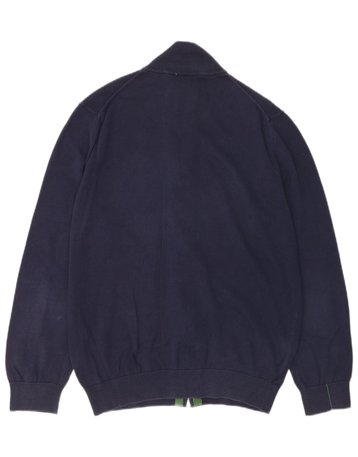 Lacoste Herren-Strickjacke mit klassischer Passform, Größe 4, mittelmarineblaue Baumwolle