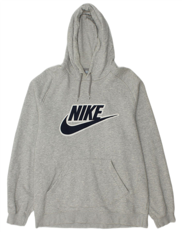 Nike Herren-Kapuzenpullover mit Grafik, groß, graue Baumwolle