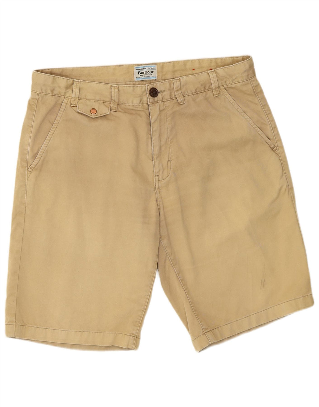 Barbour Herren-Chinoshorts mit normaler Passform, W36, große beige Baumwolle