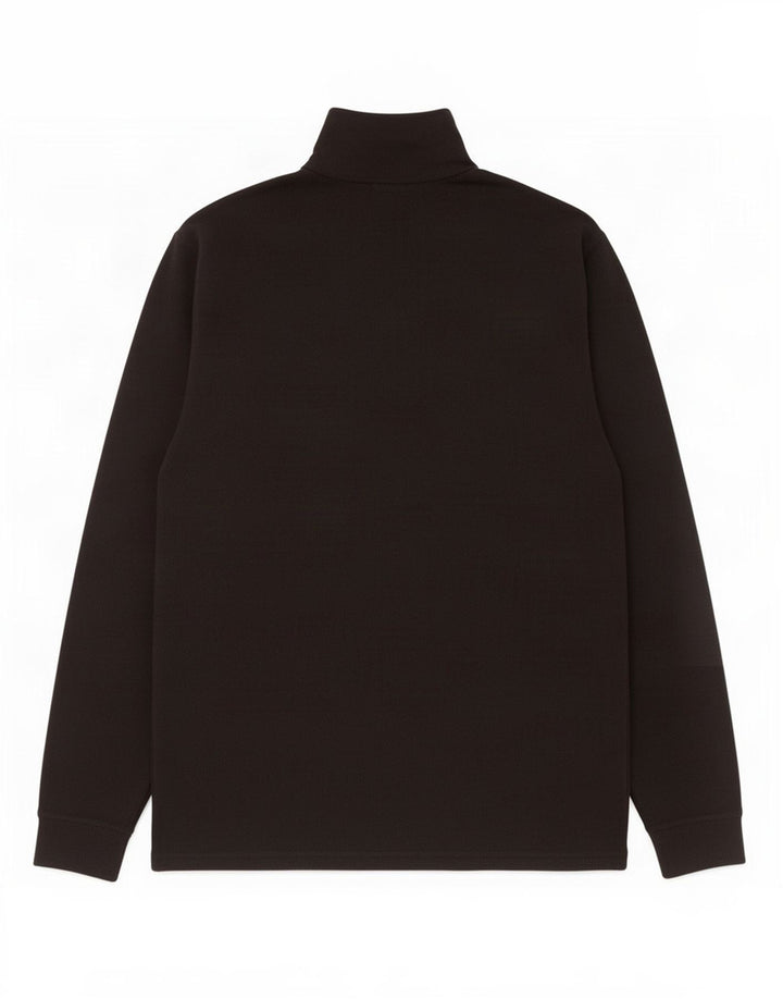 Brugi Herren-Fleecepullover mit Reißverschluss am Hals, XL, schwarzes Polyester