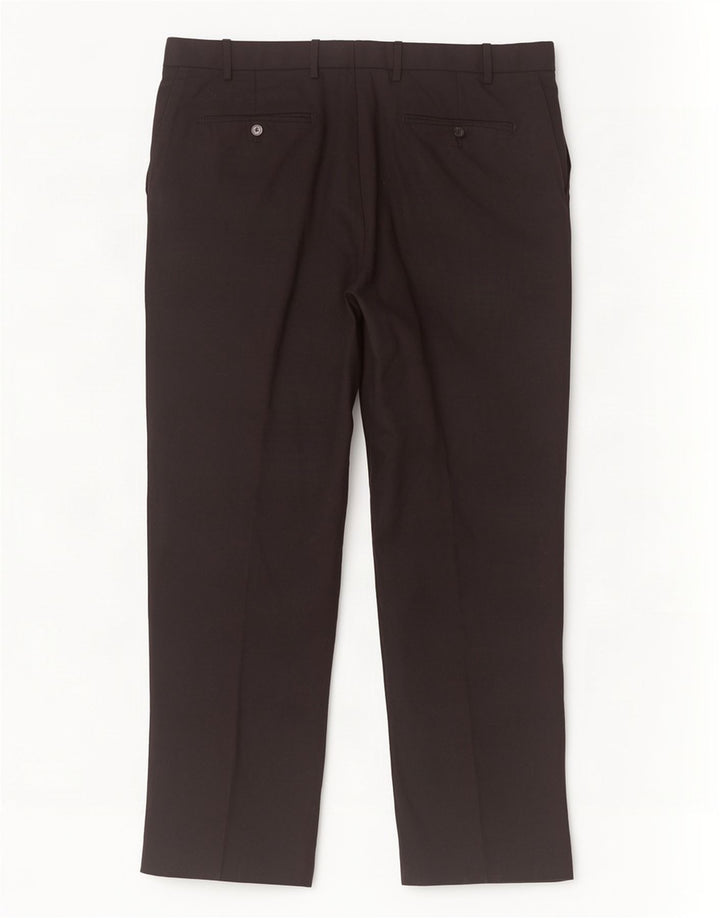 Marks & Spencer Herren-Anzughose mit maßgeschneiderter Passform und gerader Passform, W38, L31, schwarze Wolle