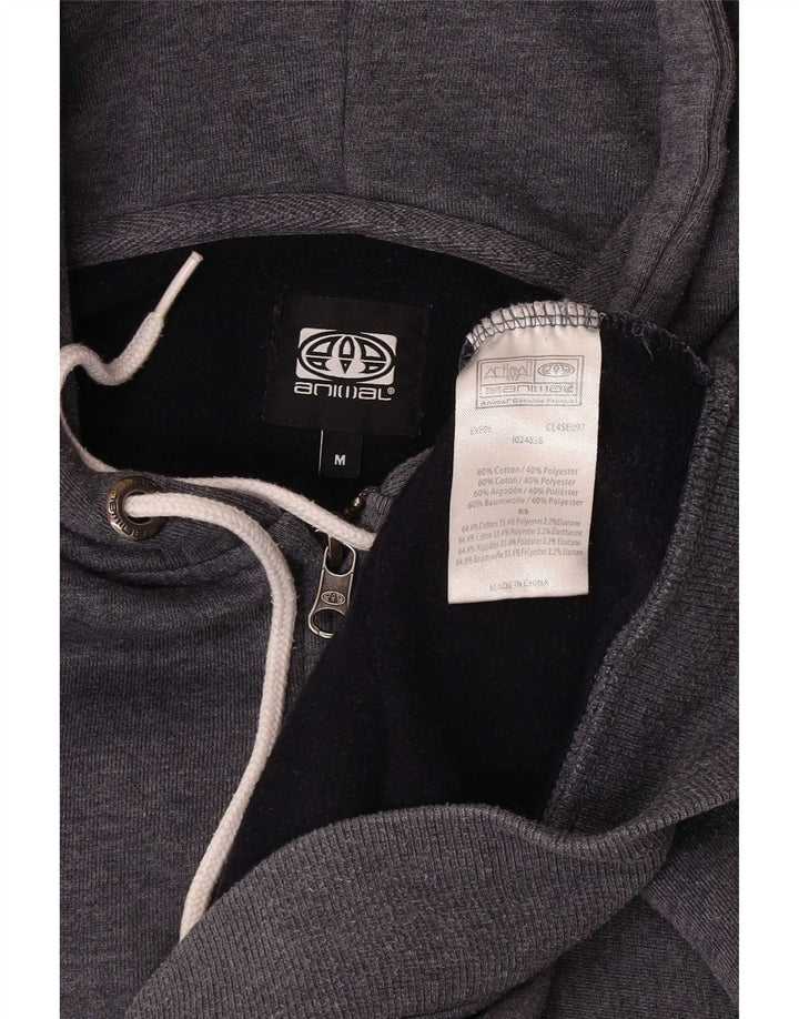 Animal Herren-Kapuzenpullover mit Reißverschluss, mittelgraue Baumwolle