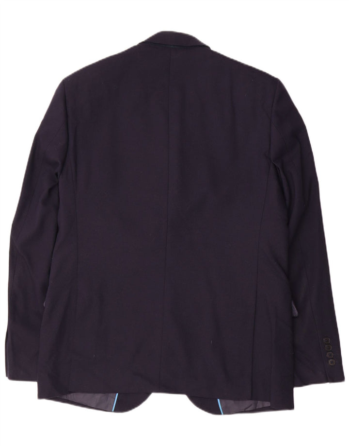Marks & Spencer Herren-Blazer mit 2 Knöpfen, schmal, UK 42, XL, marineblaue Wolle