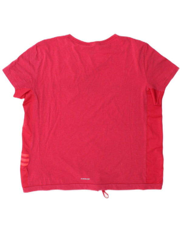Adidas Damen Aeroready T-Shirt Top UK 20/22 XL Rosa Baumwolle