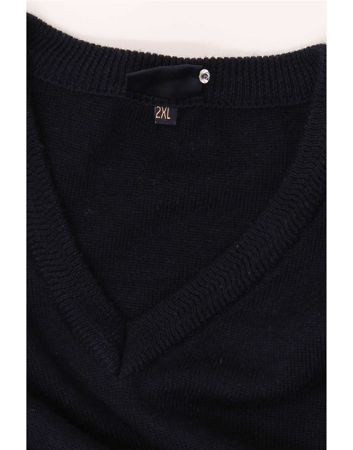 Gabicci Herren-Pullover mit V-Ausschnitt, 2XL, marineblaue Wolle