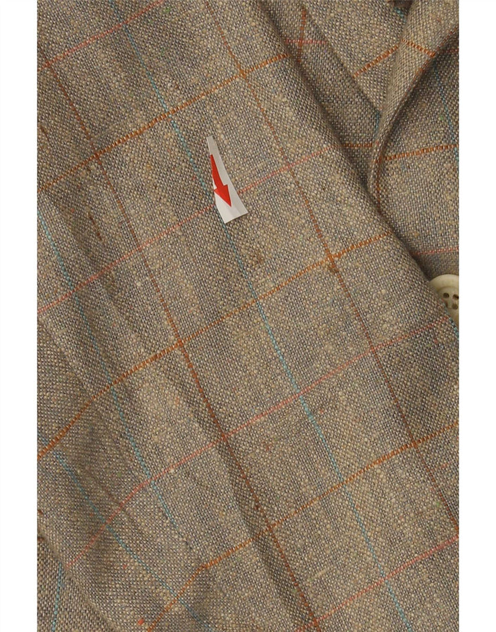 Oakmont Herren-Blazer mit 2 Knöpfen, Größe 39, mittelbraun kariert