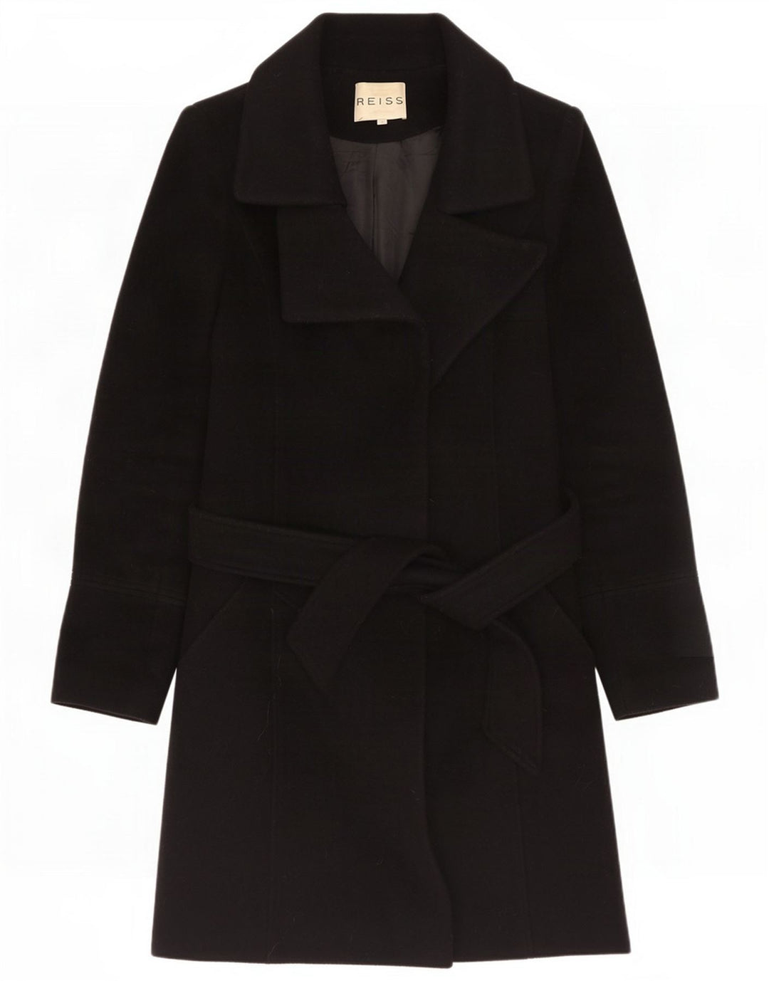 Reiss Damen Übergroßer Mantel UK 10 Small Black Wool