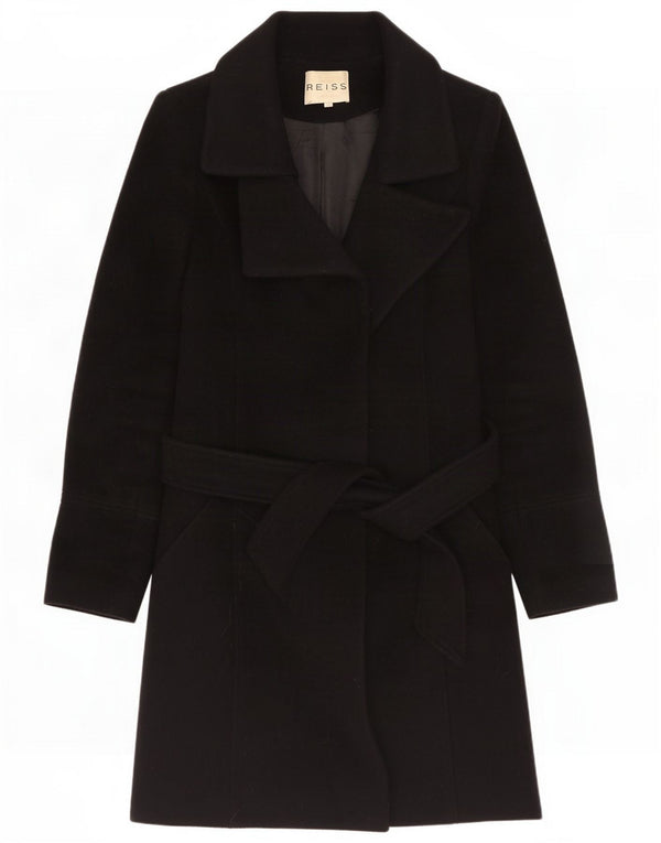 Reiss Damen Übergroßer Mantel UK 10 Small Black Wool