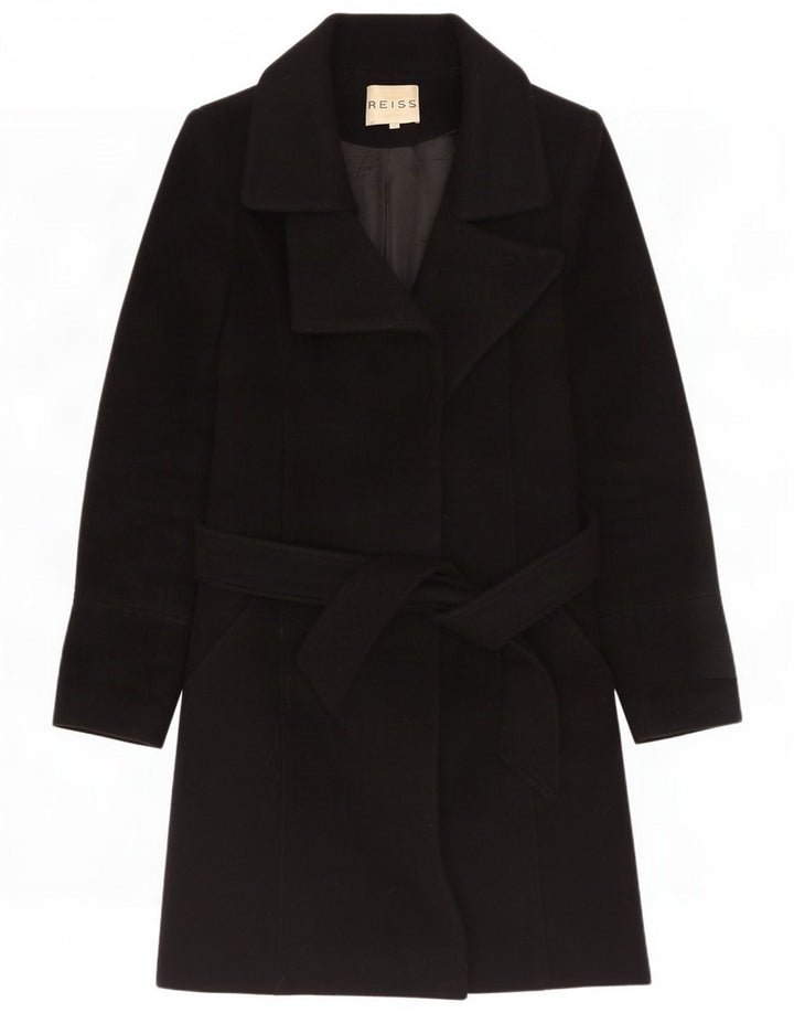 Reiss Damen Übergroßer Mantel UK 10 Small Black Wool