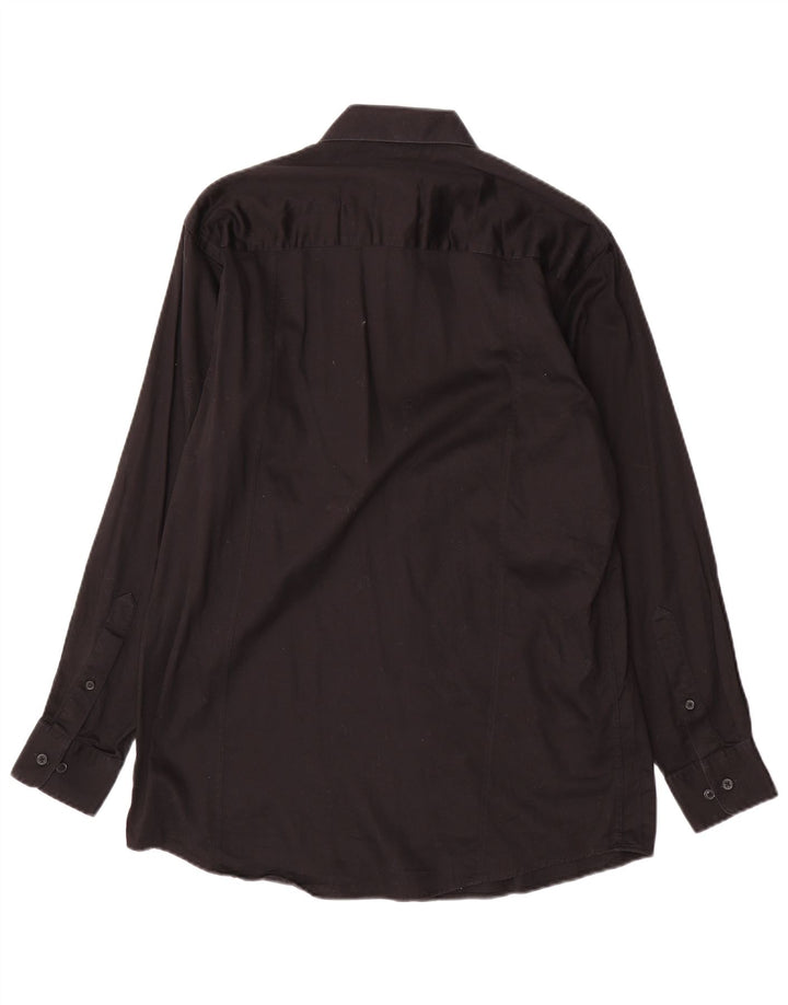 Calvin Klein Herrenhemd Größe 15 1/2 Mittelschwarze Baumwolle