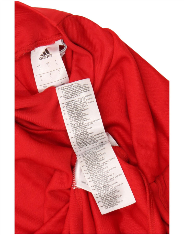 Adidas Herren Climacool Top Langarm Großes rotes Farbblock-Polyester