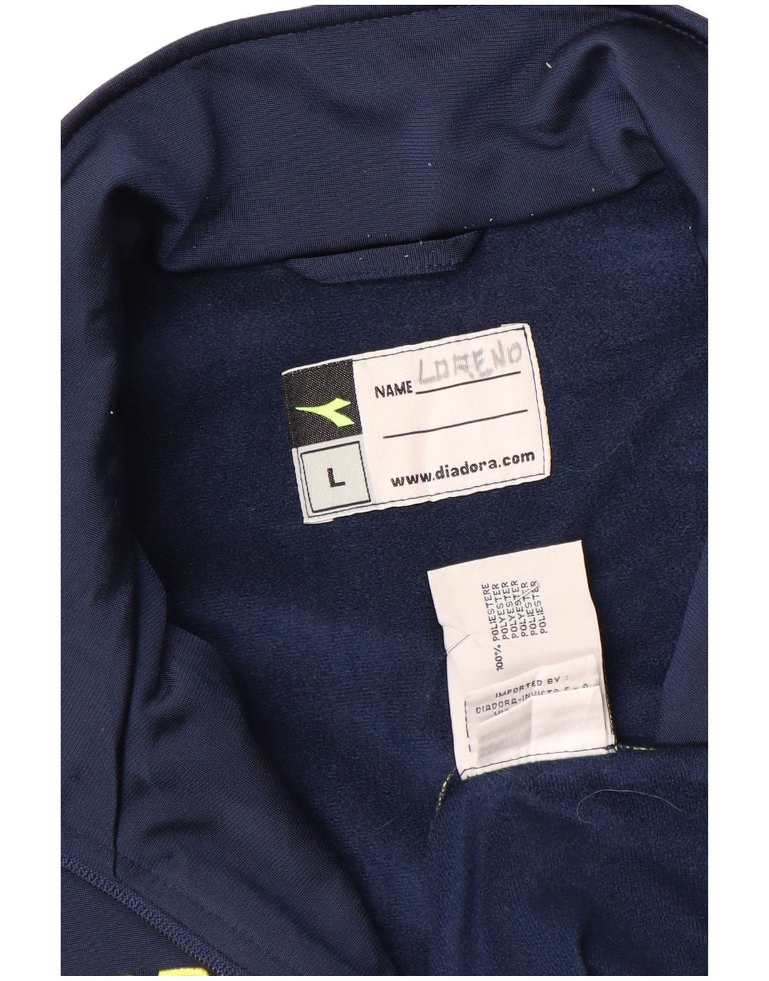 Diadora Herren-Trainingsanzugoberteil mit Grafik, Größe L, Marineblau, Farbblock