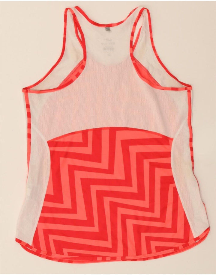 NIKE Womens Dri Fit Vest Top UK 12 Medium Red Geometric Polyester Vintage Nike and Second-Hand Nike from Messina Hembry 