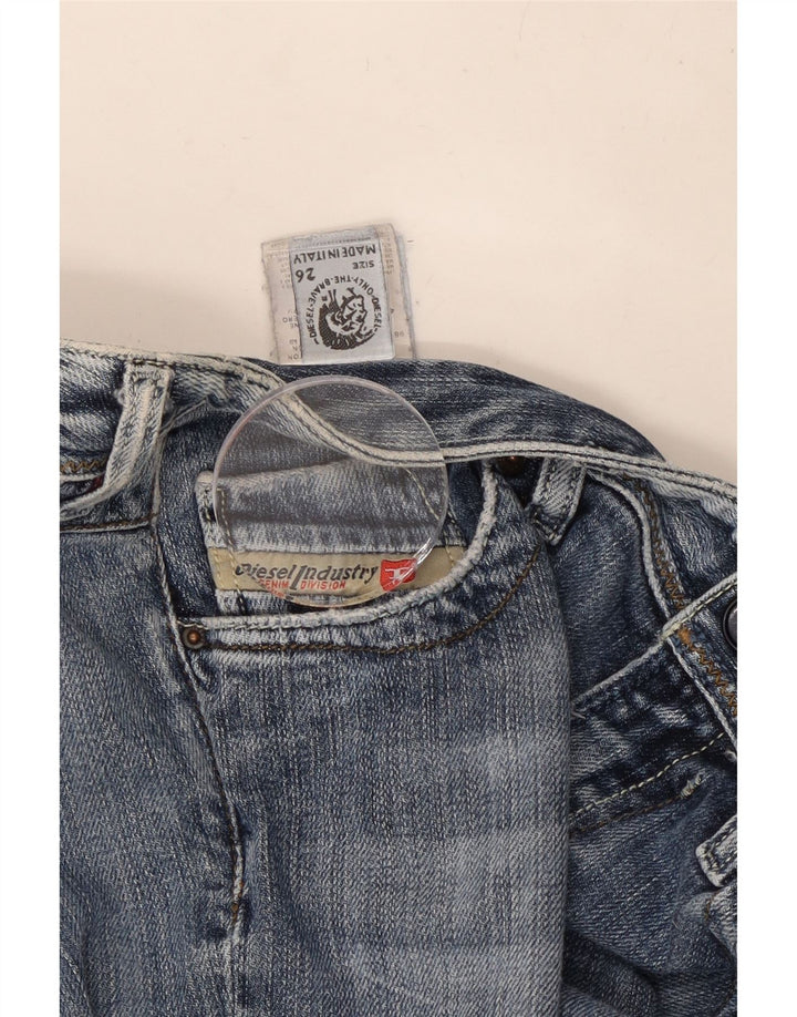 DIESEL Damen Straight Jeans W26 L30 Blaue Baumwolle