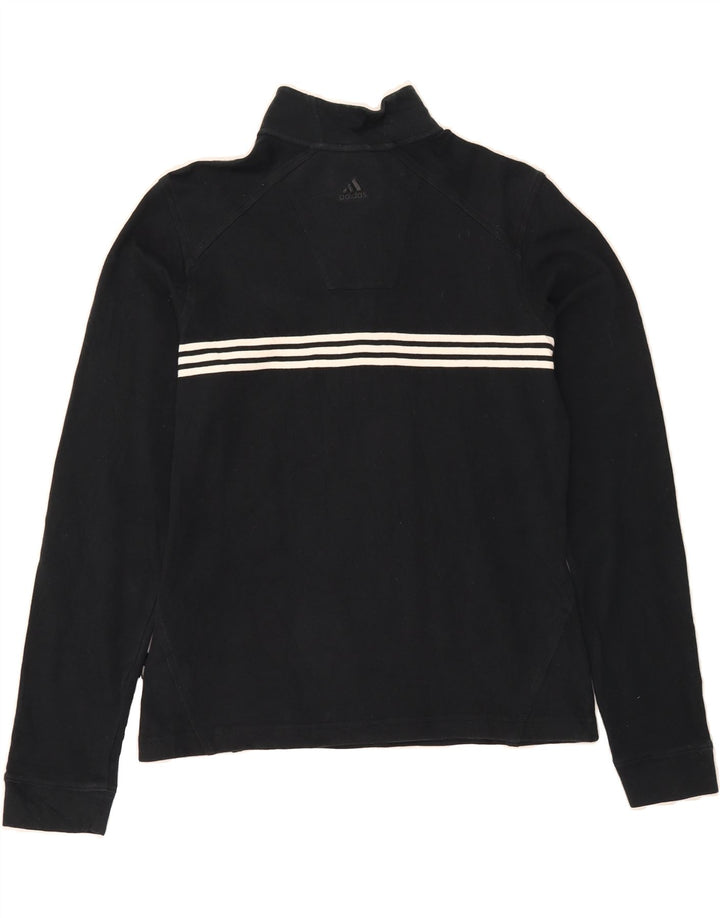 ADIDAS Womens Climalite Sweatshirt Jumper UK 10 Small Black Striped Vintage Adidas and Second-Hand Adidas from Messina Hembry 