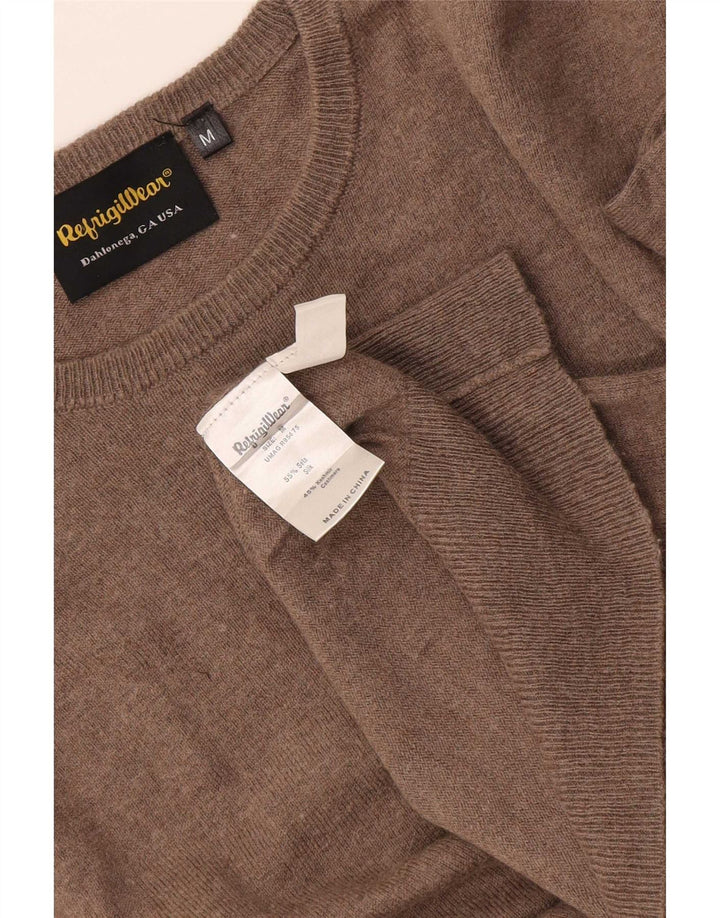 Refrigiwear Herren-Pullover mit Rundhalsausschnitt, mittelbraune Seide