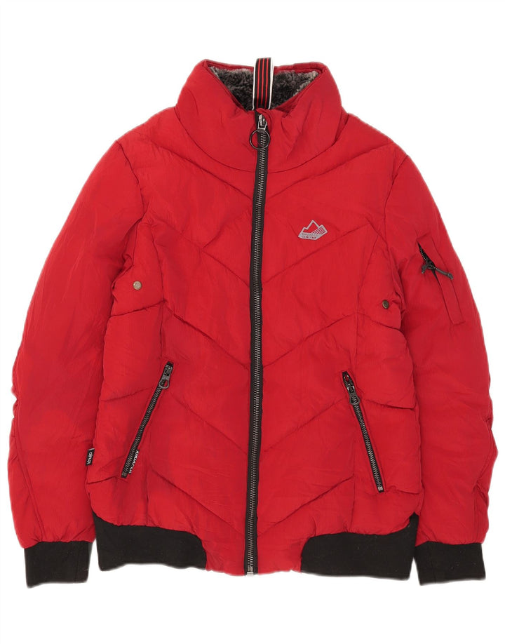 KHUJO Wattierte Damenjacke UK 6 XS Roter Colourblock-Polyester