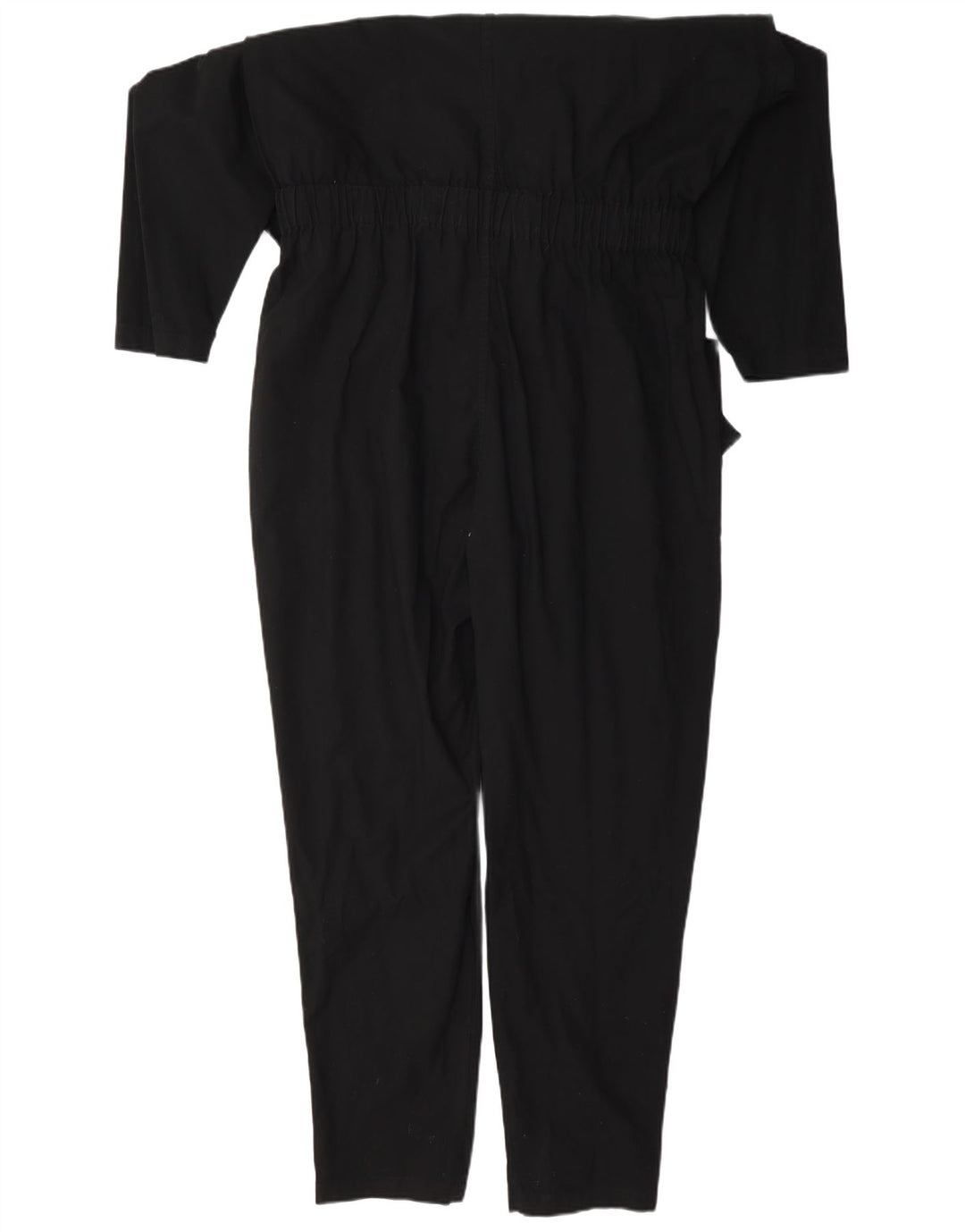 Vintage Damen Langarm-Jumpsuit IT 42 Mittelschwarze Baumwolle