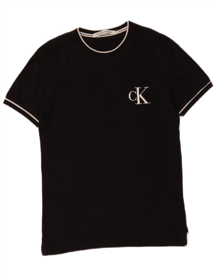 CALVIN KLEIN JEANS Herren T-Shirt Top Small Schwarz Baumwolle