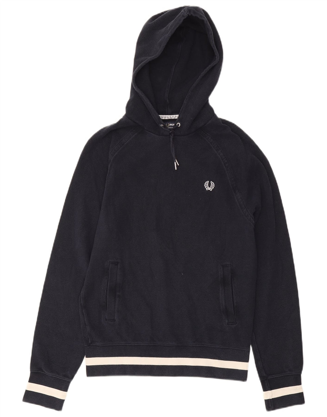 Fred Perry Herren-Kapuzenpullover, klein, marineblau, Baumwolle