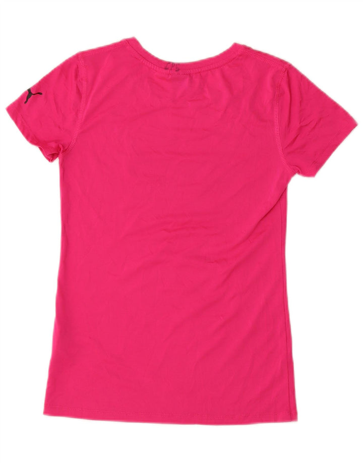PUMA Mädchen Grafik T-Shirt Top 12–13 Jahre groß rosa Polyester