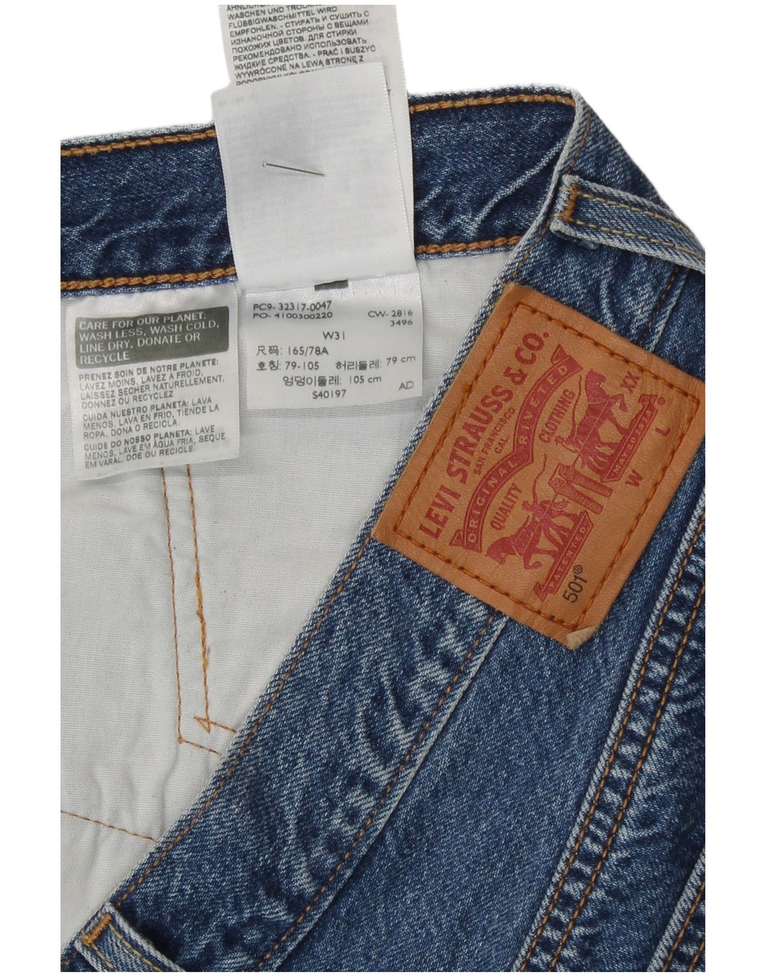 Levi's Damen 501 Jeansshorts W31 mittelblaue Baumwolle
