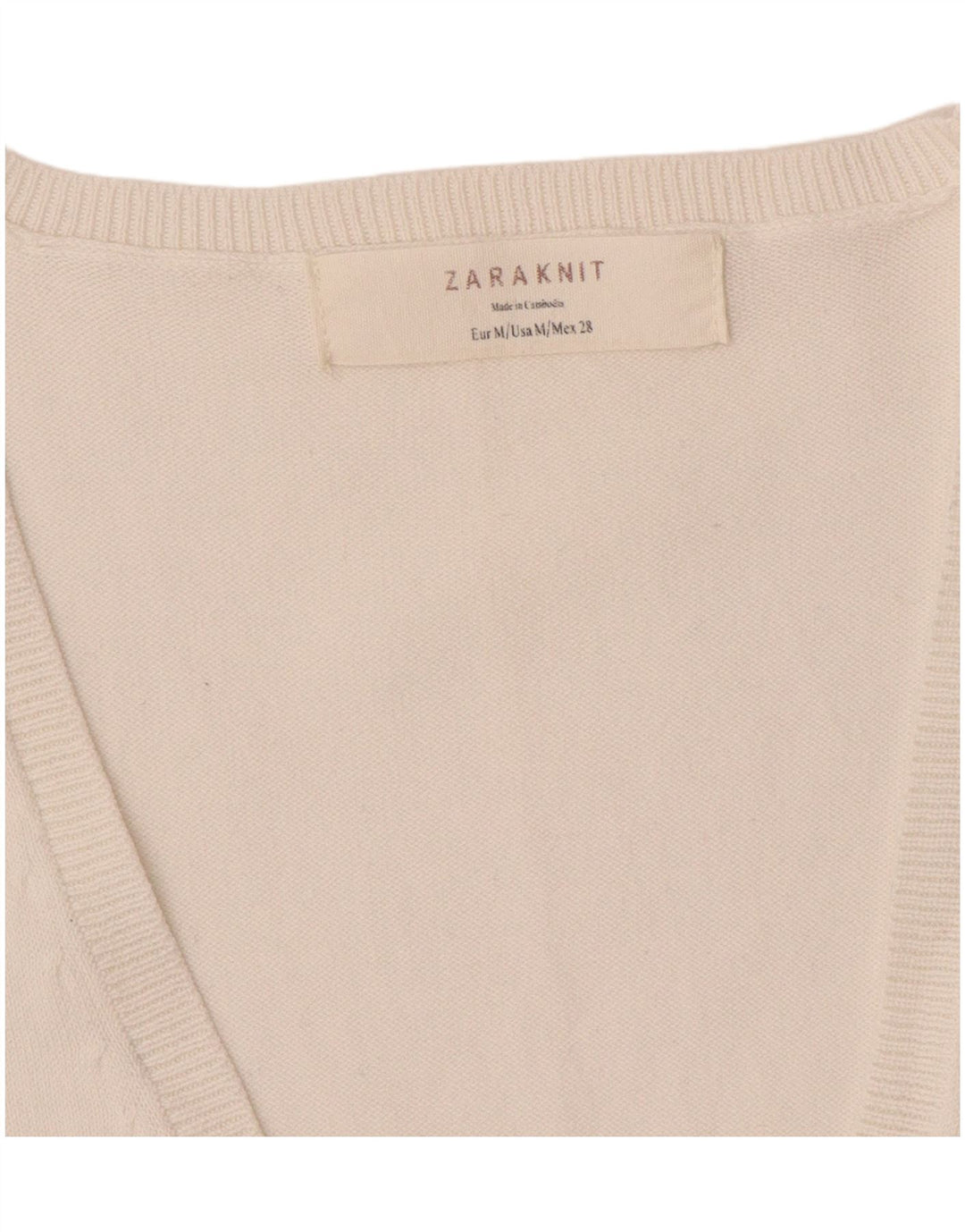 Zara Damen Strickjacke UK 12 Mittelweiß