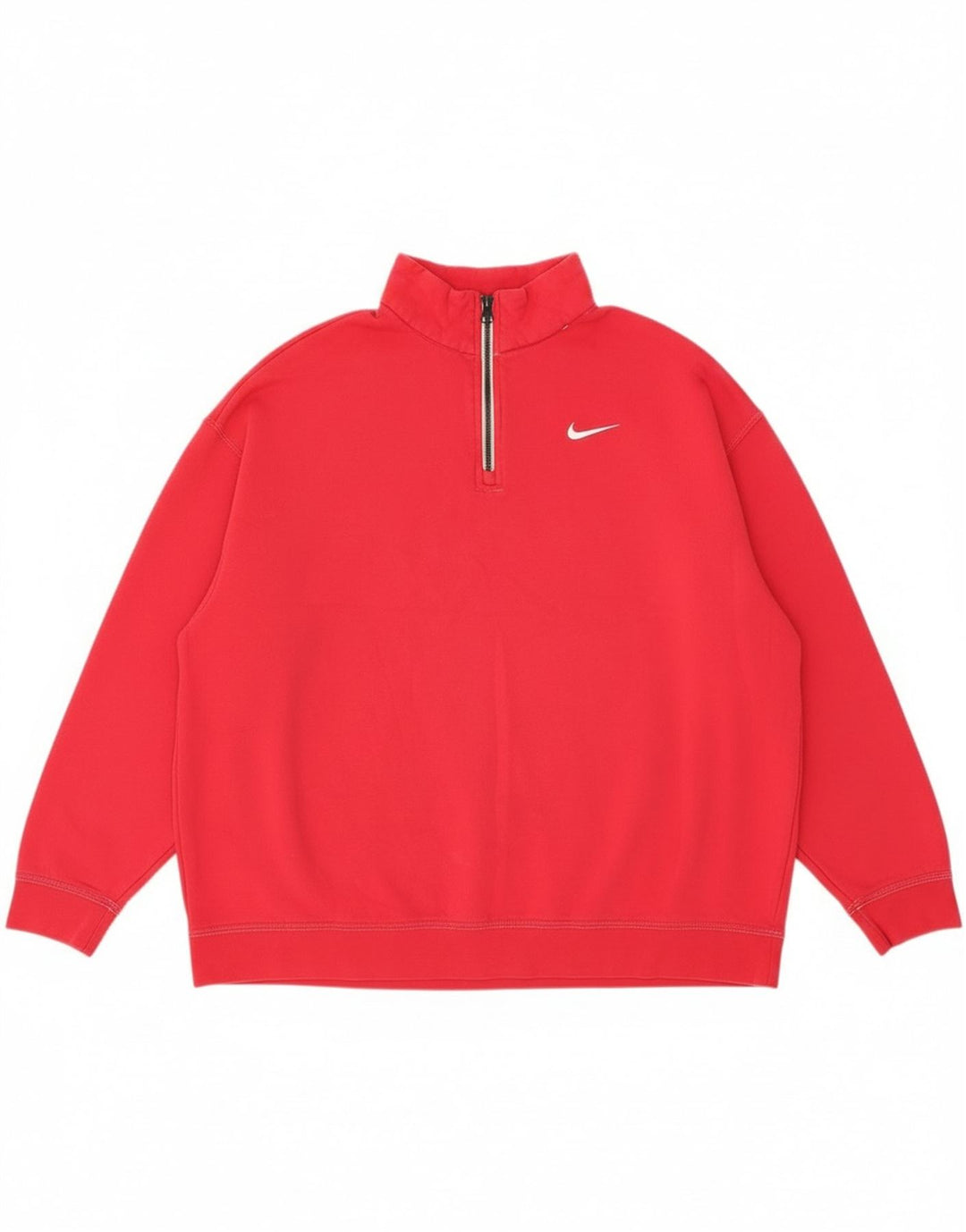Nike Damen-Sweatshirt in Übergröße mit Reißverschluss am Hals, UK 14, mittelrosa, Baumwolle