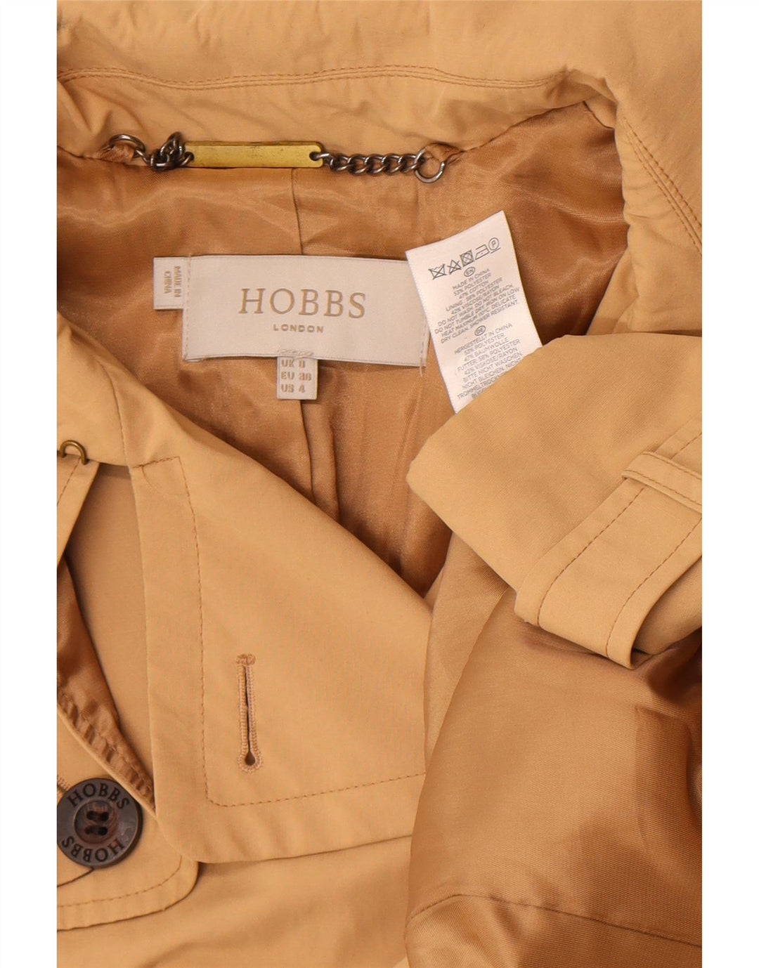 Hobbs Damen Trenchcoat UK 8 Small Beige Polyester
