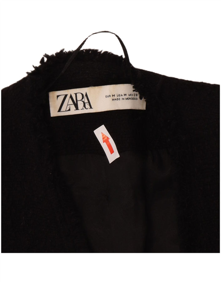 Zweireihiger Blazer für Damen von Zara, UK 12, Mittelschwarz, Baumwolle