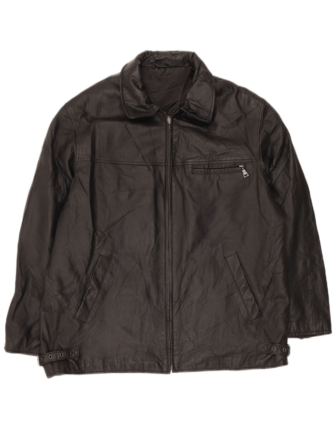 ANGELO LITRICO Herren Lederjacke UK 42 XL Schwarzes Leder