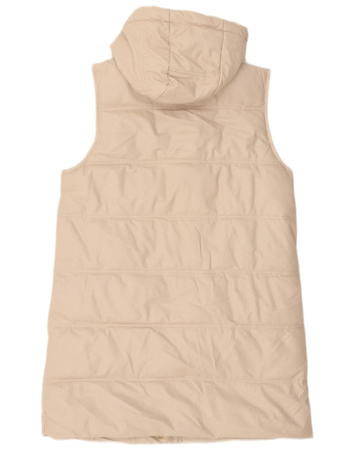 Zara Damen Kapuzenjacke, ärmellos, gepolstert, UK 14, Mittelbeige, Polyester