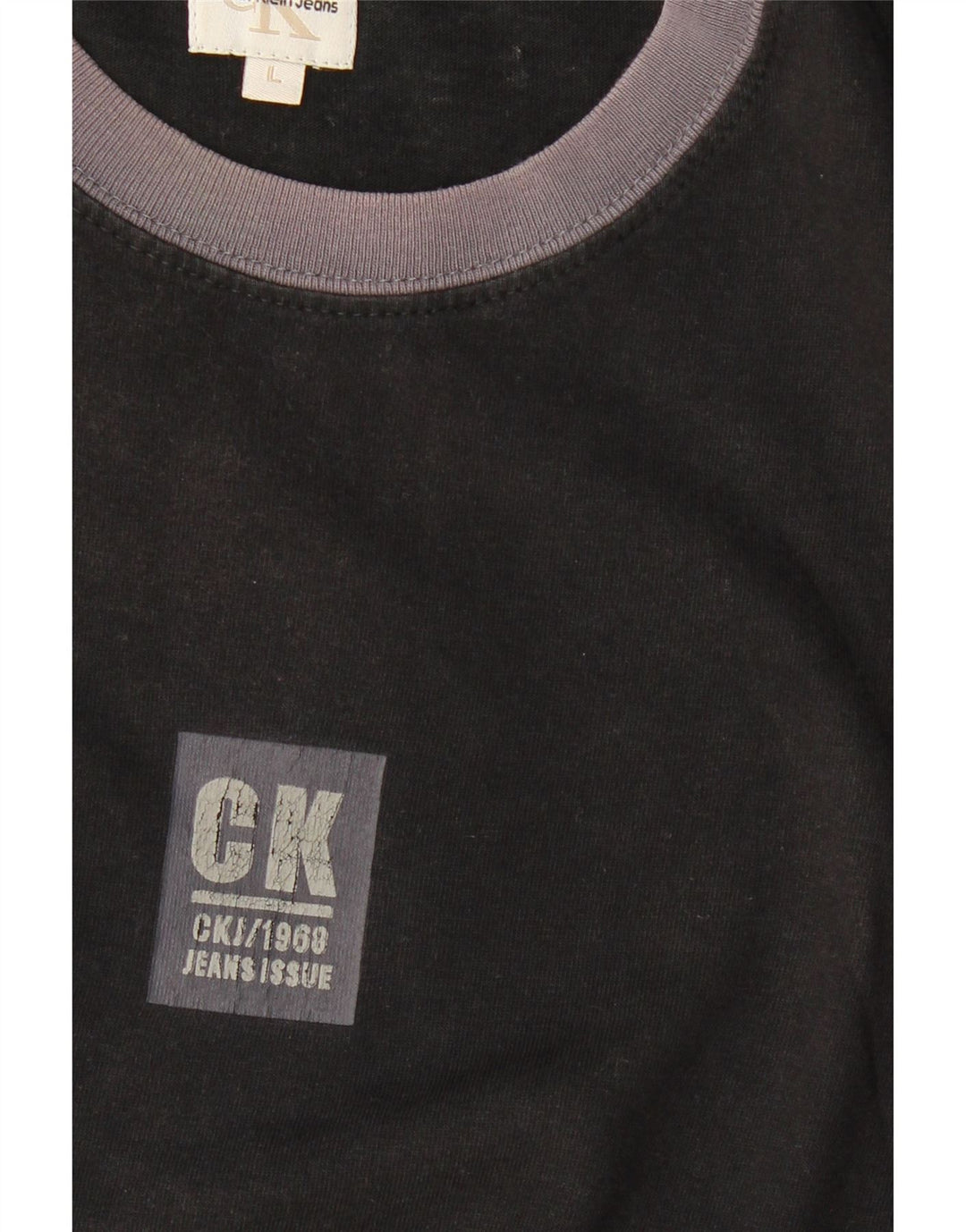 CALVIN KLEIN JEANS Herren T-Shirt Top Large Schwarz Baumwolle