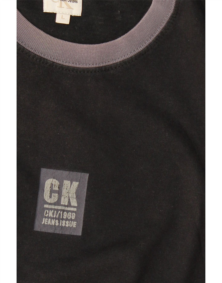 CALVIN KLEIN JEANS Herren T-Shirt Top Large Schwarz Baumwolle