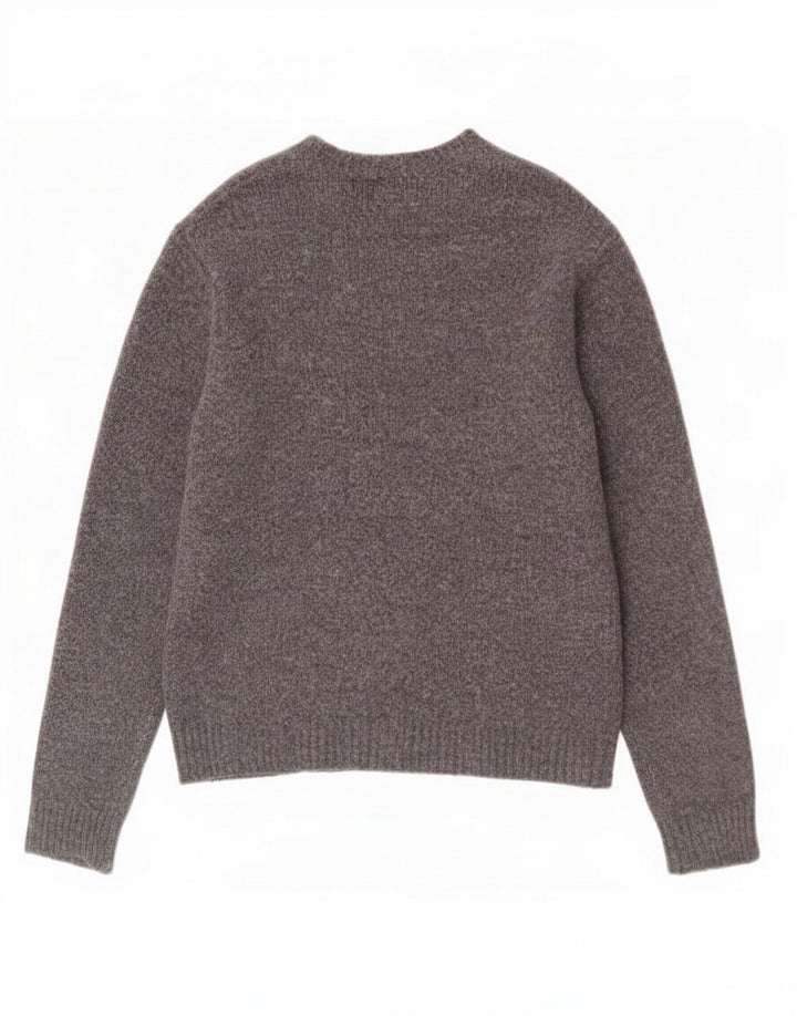 Zara Herren-Pullover mit U-Boot-Ausschnitt, mittelgraues Acryl