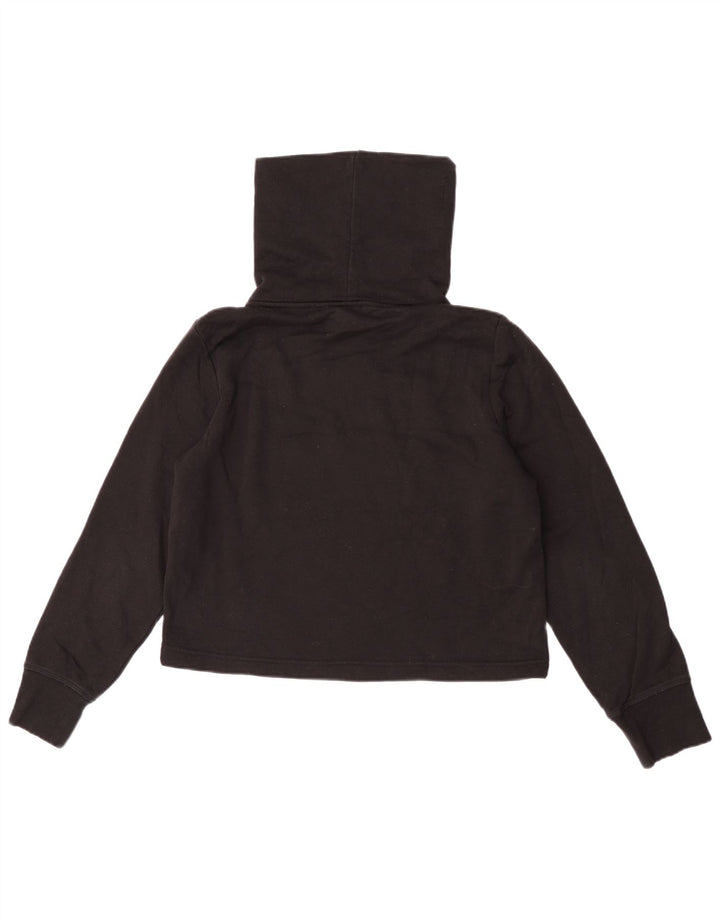 Zara Damen-Bluse, übergroß, bauchfrei, Rollkragen, Gr. 10, Schwarz