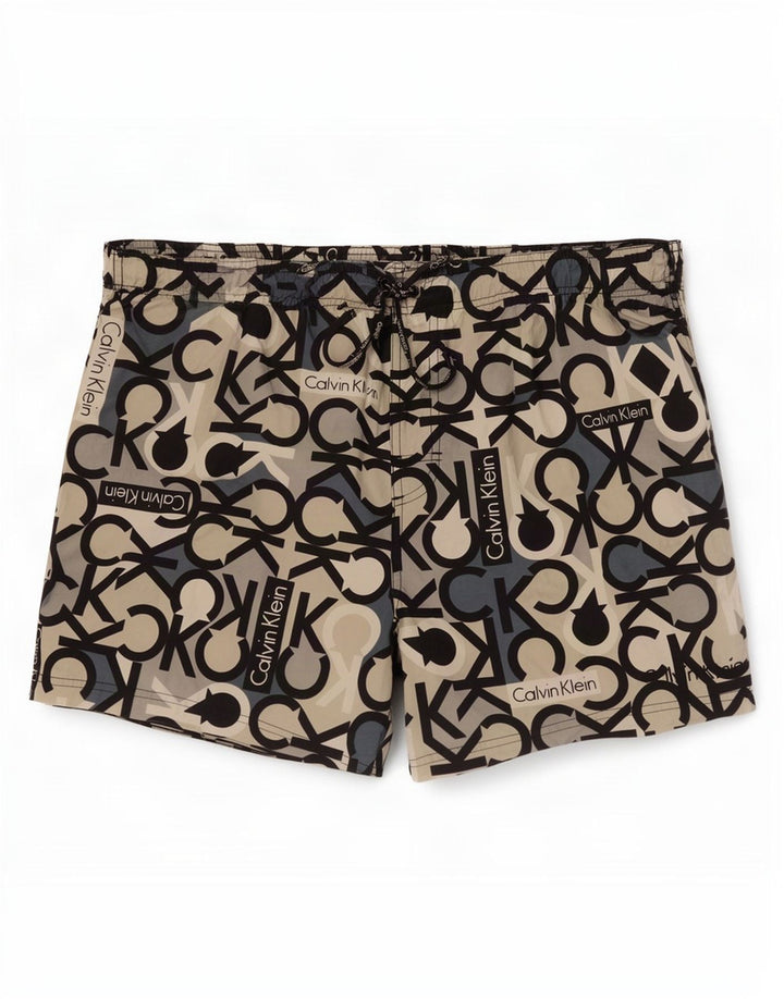 Calvin Klein Herren-Badeshorts mit Grafik, XL, graues Nylon