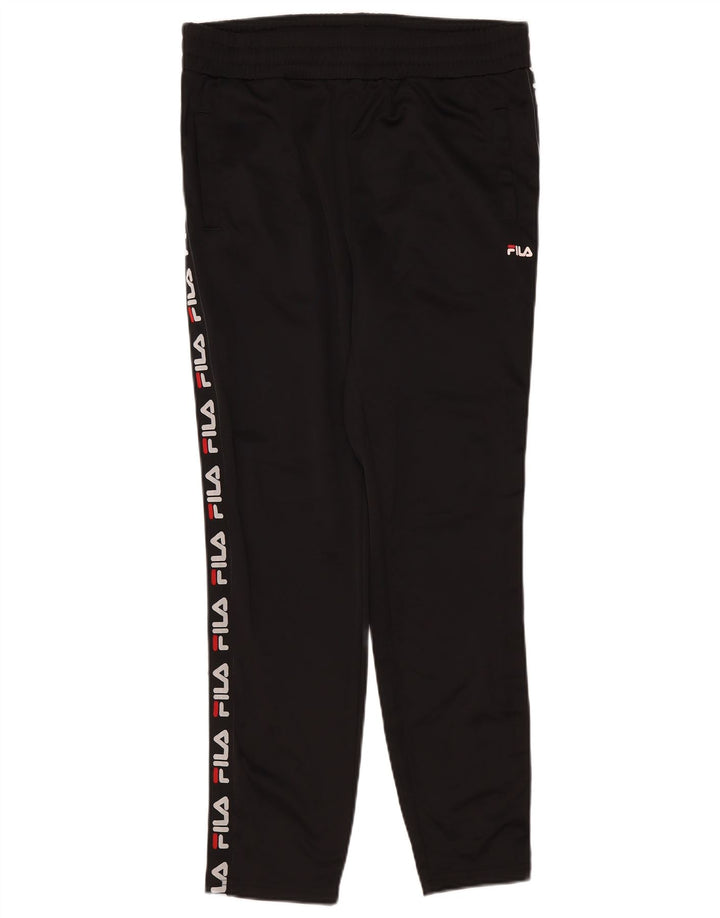 Fila Herren-Trainingshose mit Grafik, Größe S, Schwarz, Polyester